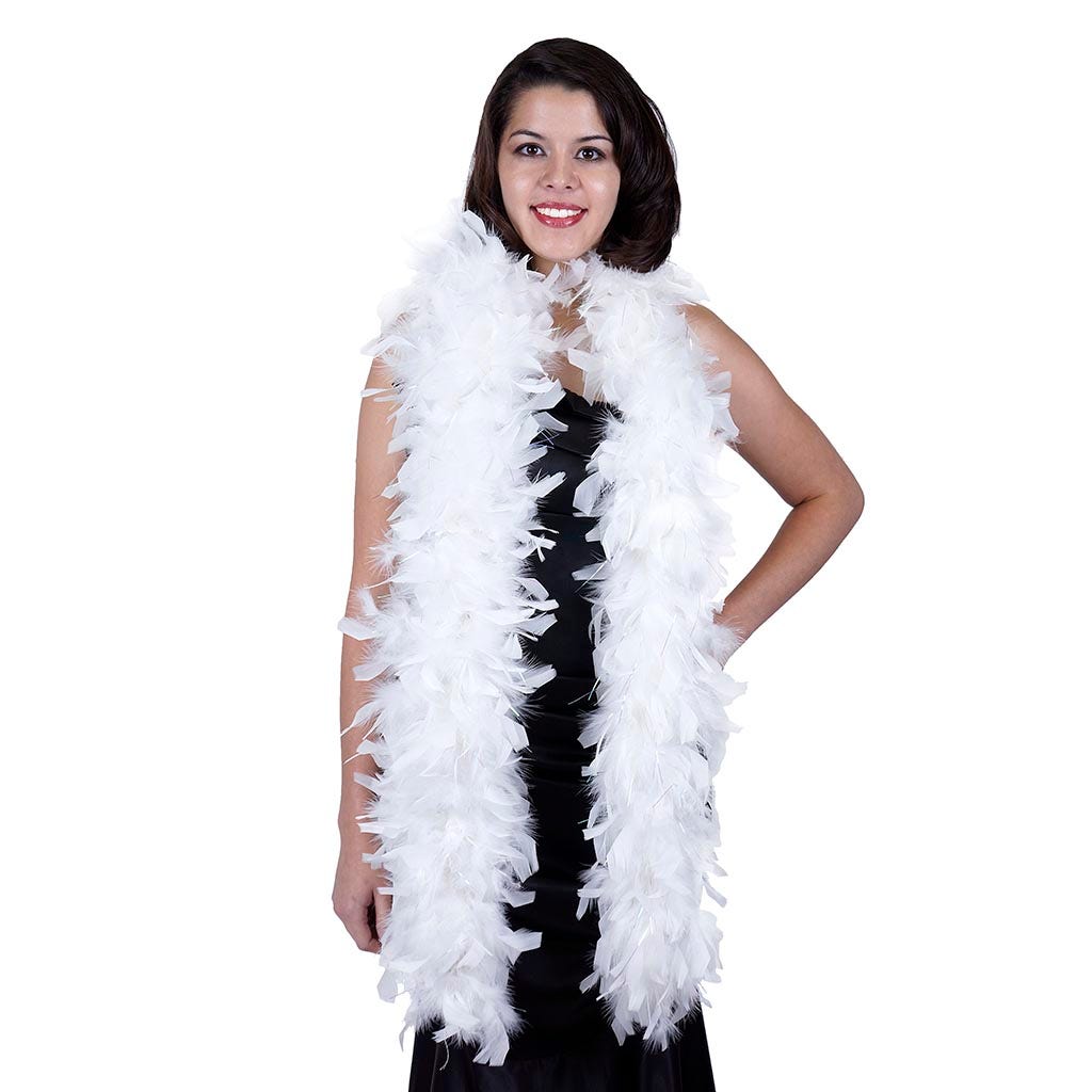 Chandelle Feather Boa with Lurex - Heavyweight - White/Opal Lurex - Chandelle Boa