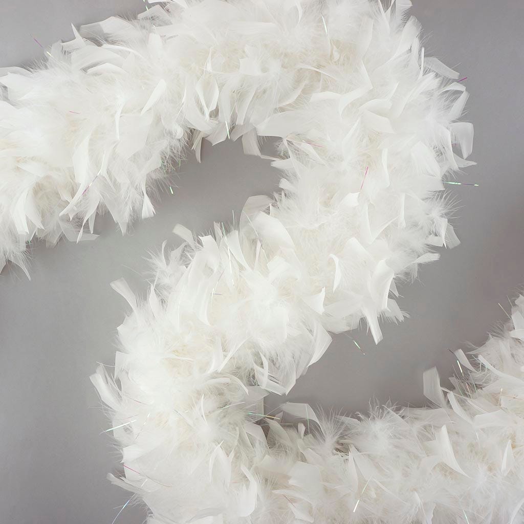 Chandelle Feather Boa with Lurex - Heavyweight - White/Opal Lurex - Chandelle Boa