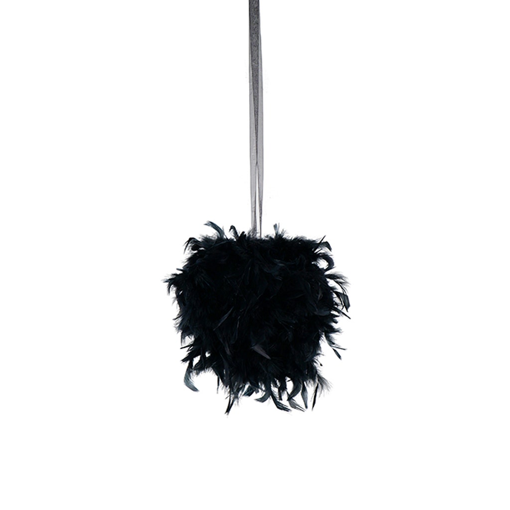 Chandelle Feather Pom Poms - Black - 12’’ - Feathers