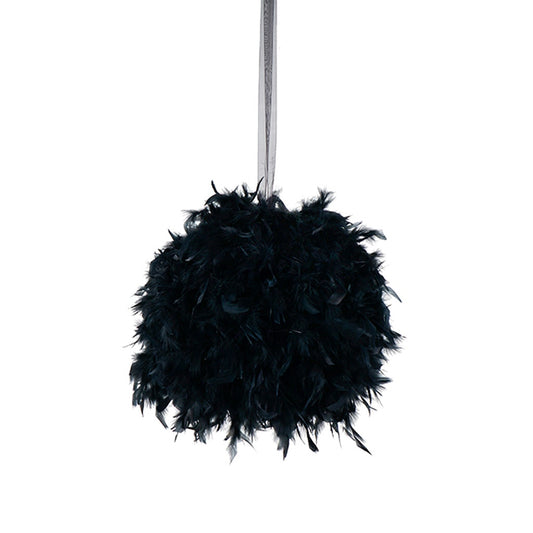 Chandelle Feather Pom Poms - Black - Feathers