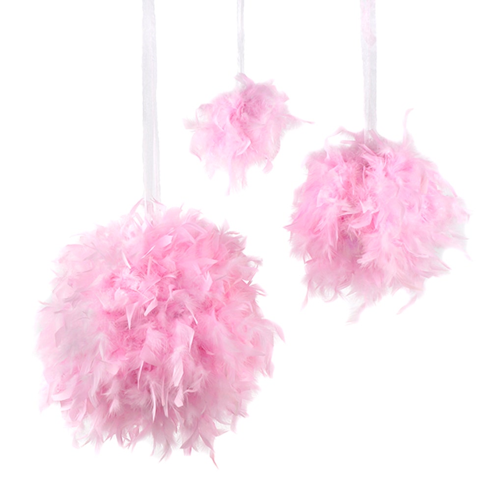 Chandelle Feather Pom Poms - Candy Pink - 12’’ - Feathers