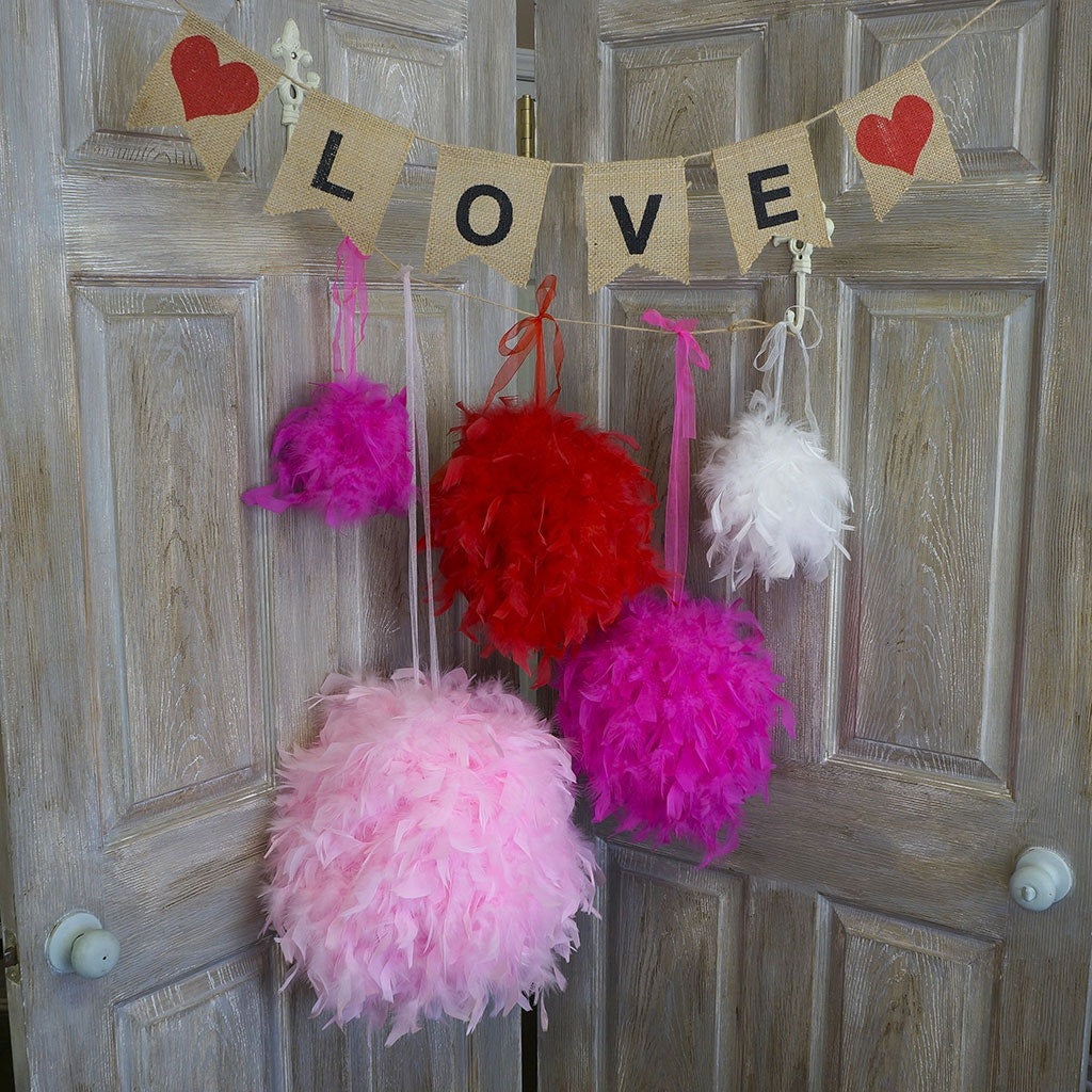 Chandelle Feather Pom Poms - Candy Pink - Feathers