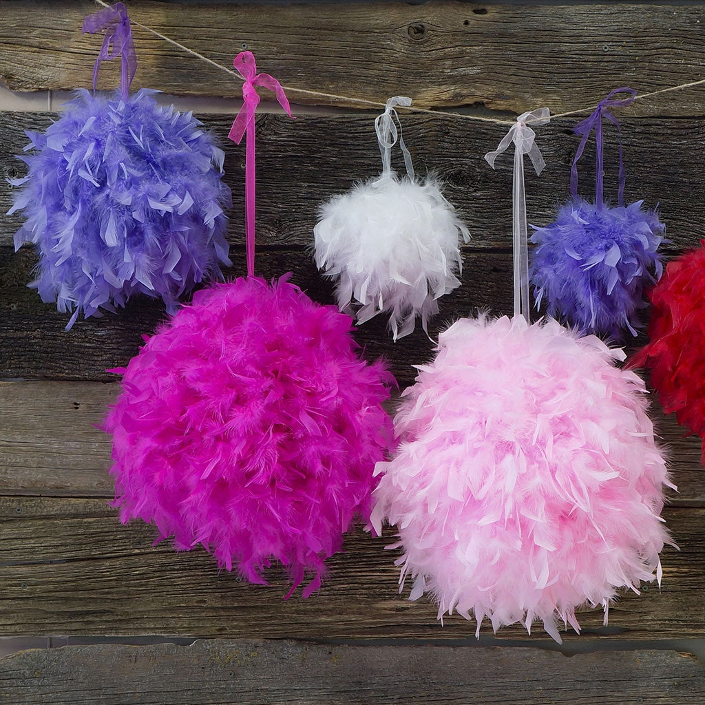 Chandelle Feather Pom Poms - Candy Pink - Feathers