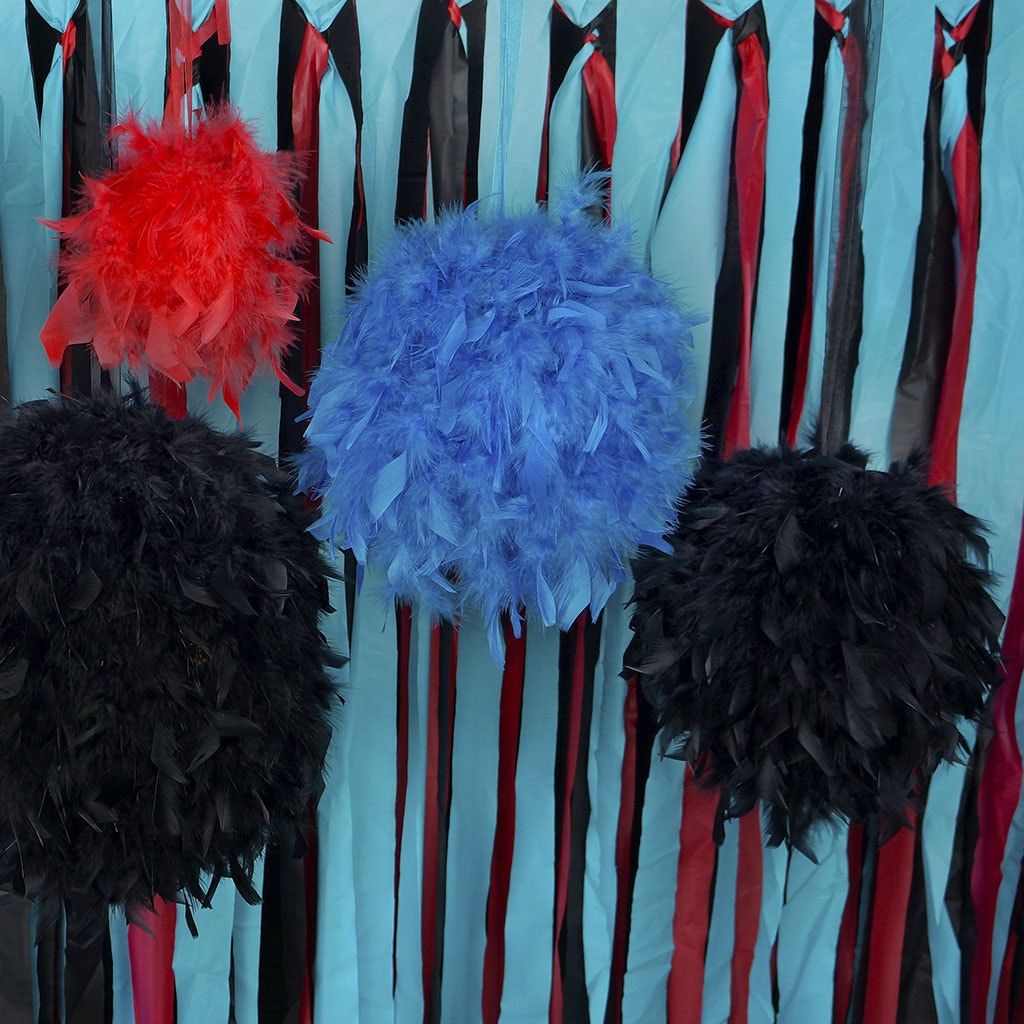 Chandelle Feather Pom Poms - Dark Turquoise - Feathers