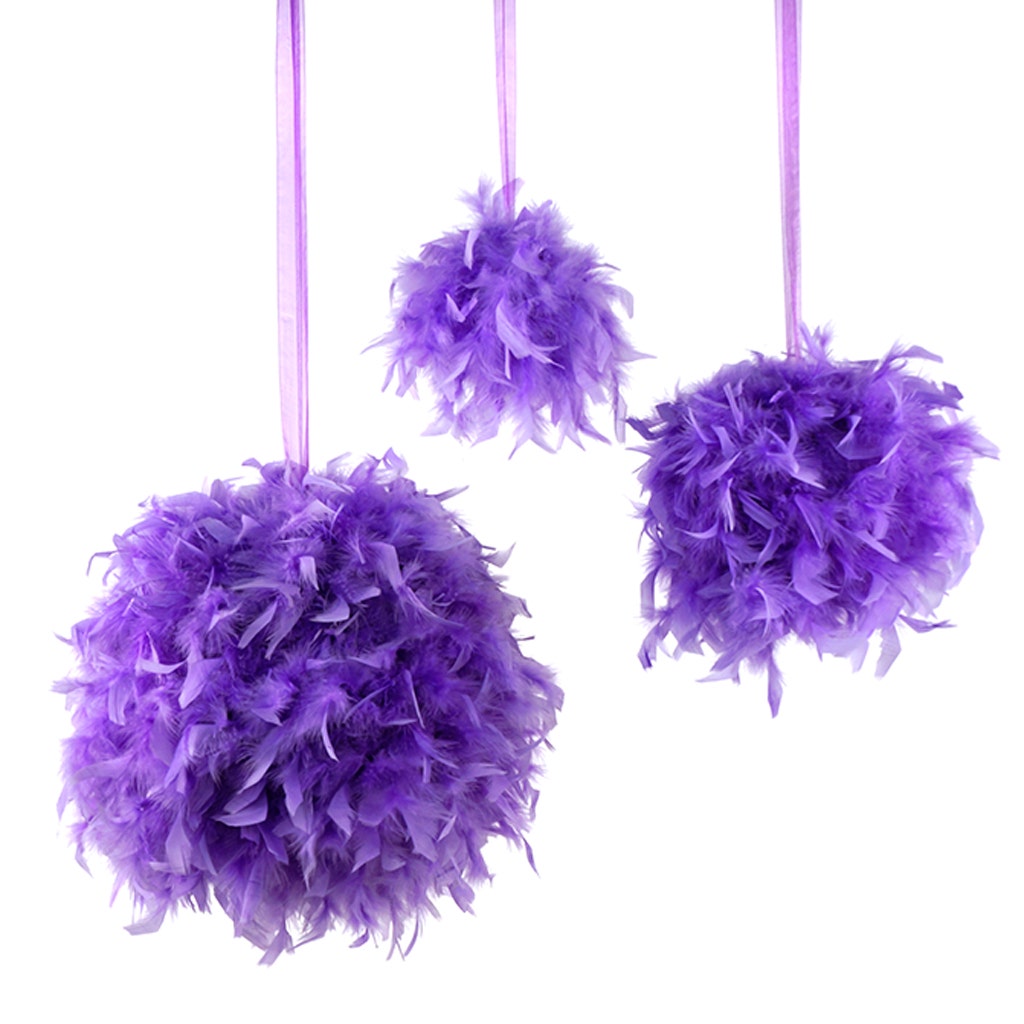 Chandelle Feather Pom Poms - Lavender - Feathers