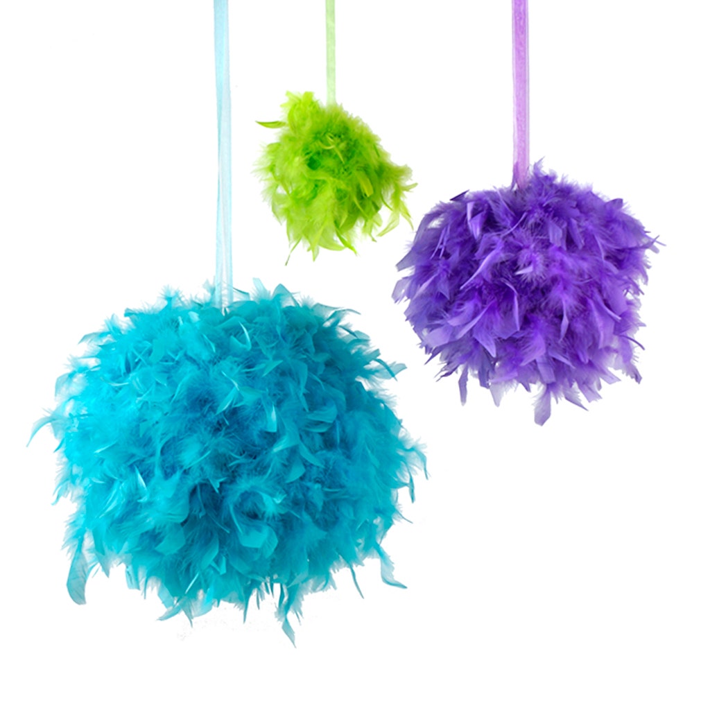 Chandelle Feather Pom Poms - Lavender - Feathers