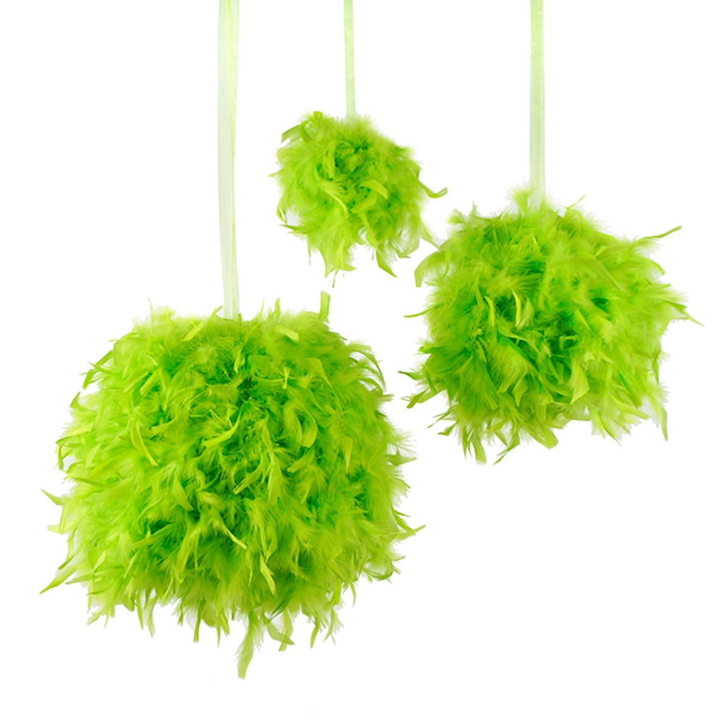 Chandelle Feather Pom Poms - Lime - 18’’ - Feathers