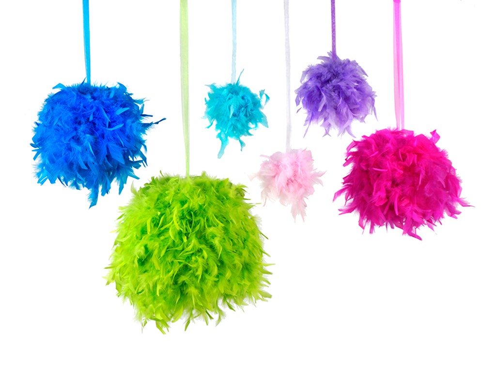 Chandelle Feather Pom Poms - Lime - 18’’ - Feathers