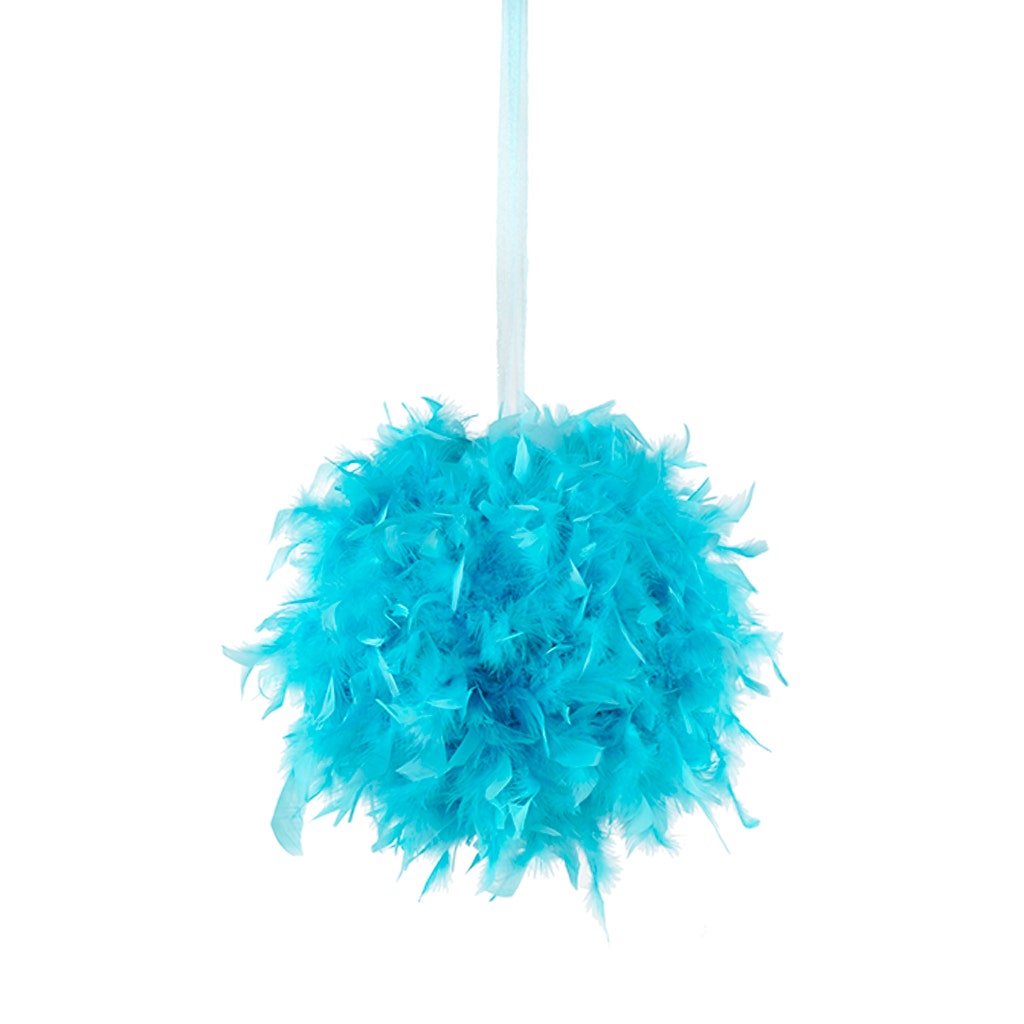 Chandelle Feather Pom Poms - Lt Turquoise - Feathers