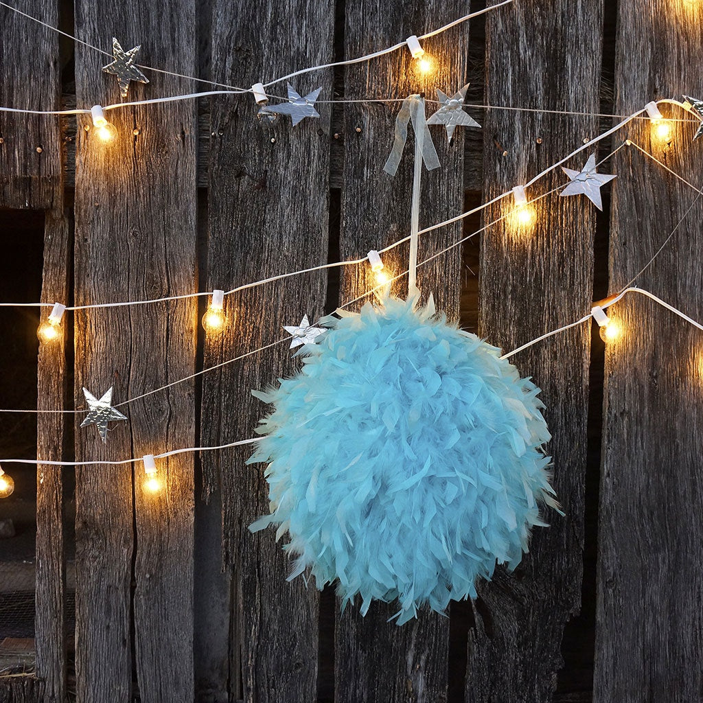 Chandelle Feather Pom Poms - Lt Turquoise - Feathers