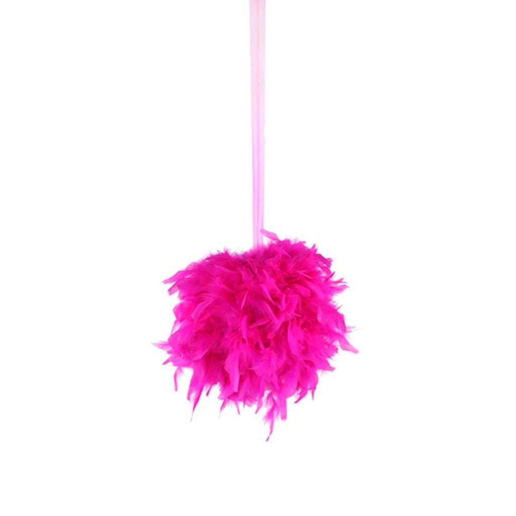 Chandelle Feather Pom Poms - Shocking Pink - 12’’ - Feathers