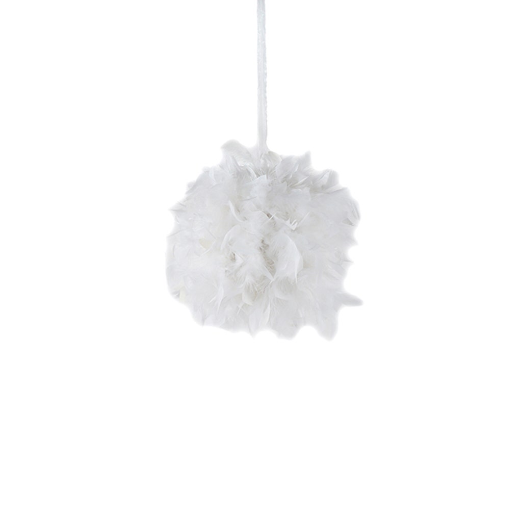 Chandelle Feather Pom Poms - White - 12’’ - Feathers