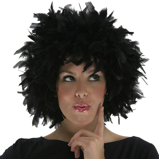 Chandelle Feather Wig - Solid - Black - Feathers