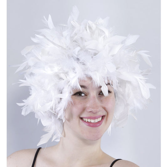 Chandelle Feather Wig-Solid - White - Feathers