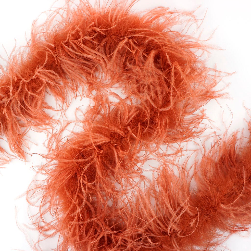 Cinnamon Red 2 Ply Ostrich Feather Boa - Ostrich Boa