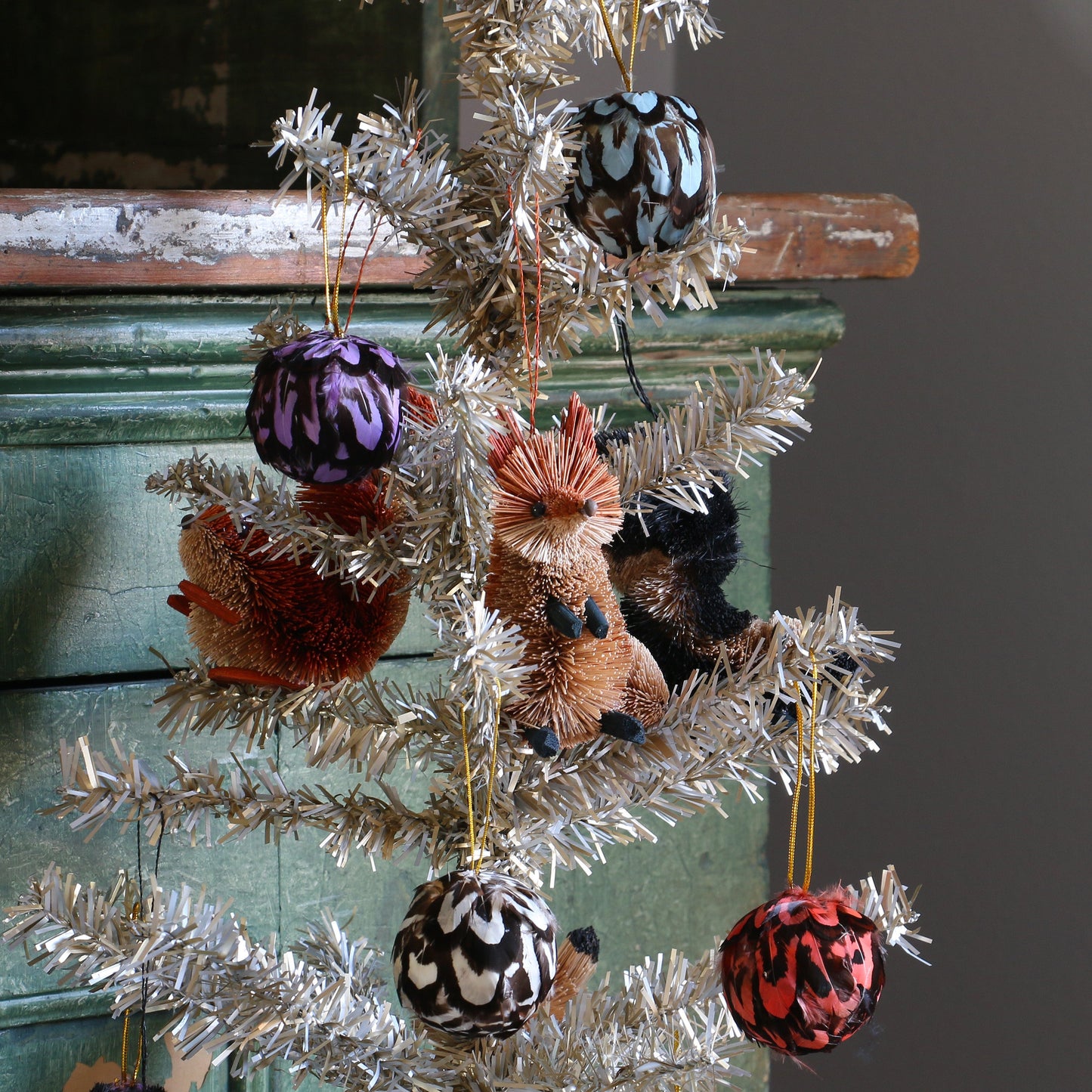 Colorful Venery Feather Ornament - 2’’ - Country Blue - Feathers