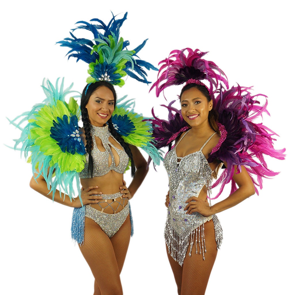 Crescent Moon Feather Carnival Mardi-Gras Costume Set - Feathers