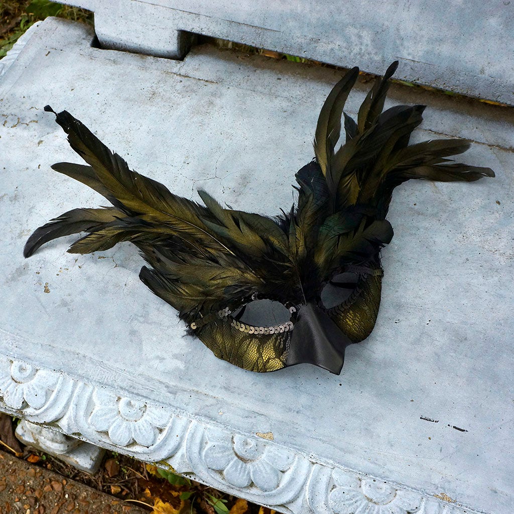 Dark Fey Mask - Evil Fairy Queen Masquerade Mask - Black and Gold Raven ...
