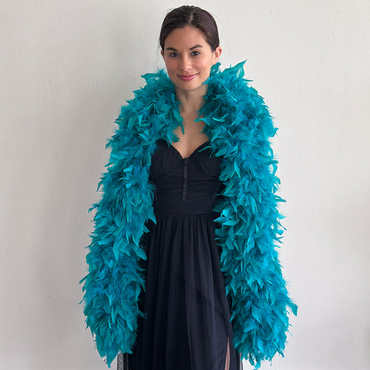 Chandelle Feather Boa - Heavyweight  - Dark Aqua