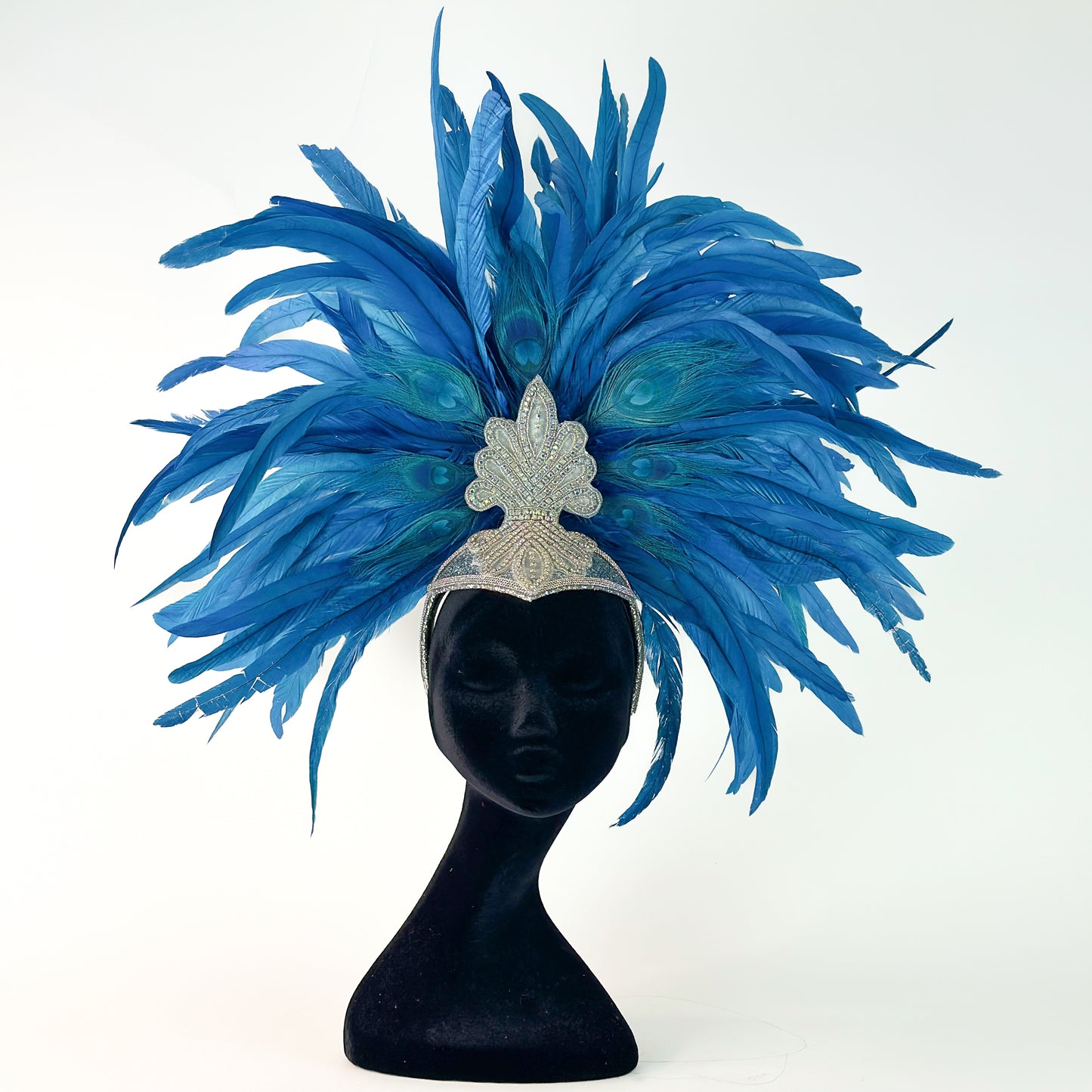 Zizi Dark Turquoise Showgirl Feather Headpiece