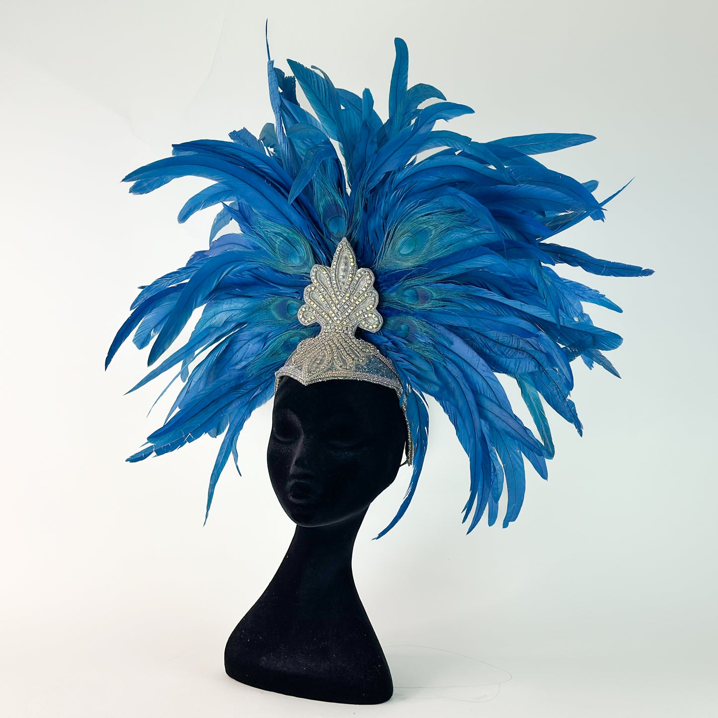 Zizi Dark Turquoise Showgirl Feather Headpiece