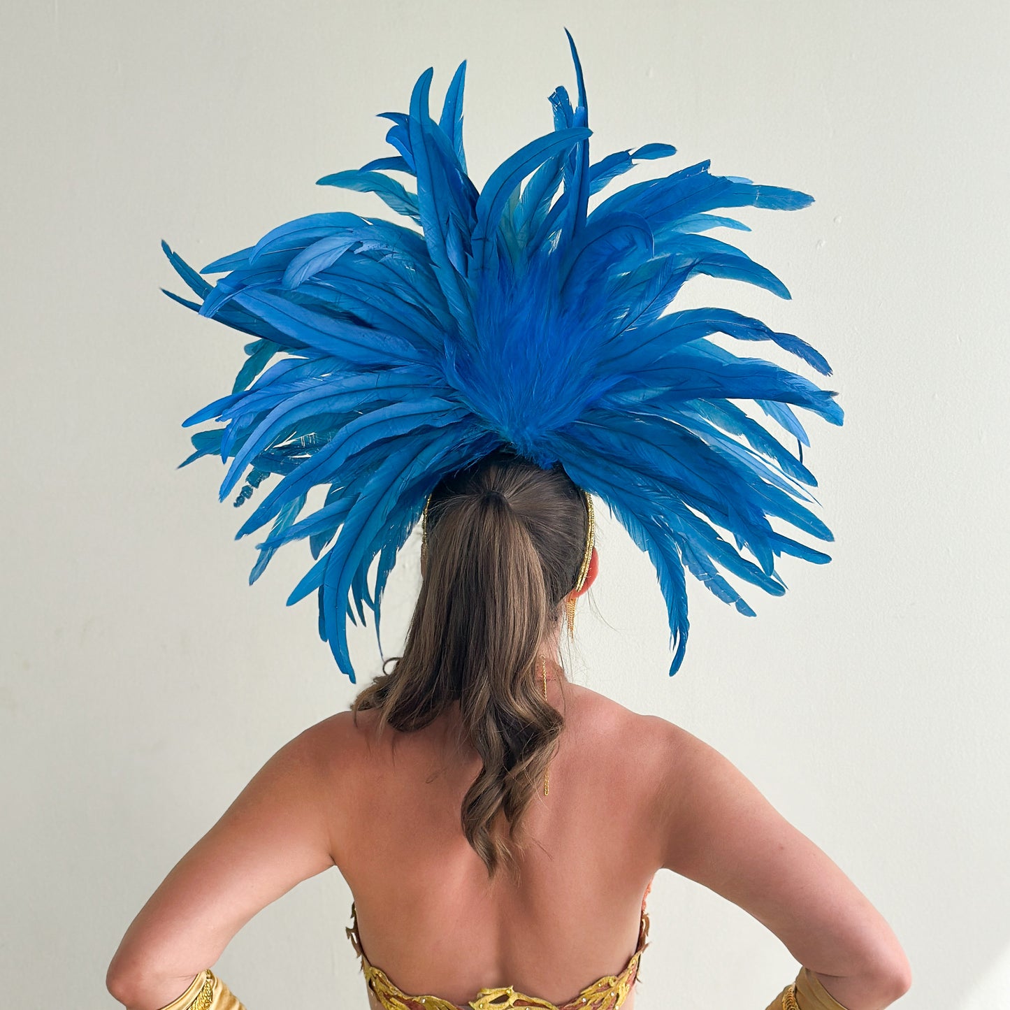 Zizi Dark Turquoise Showgirl Feather Headpiece