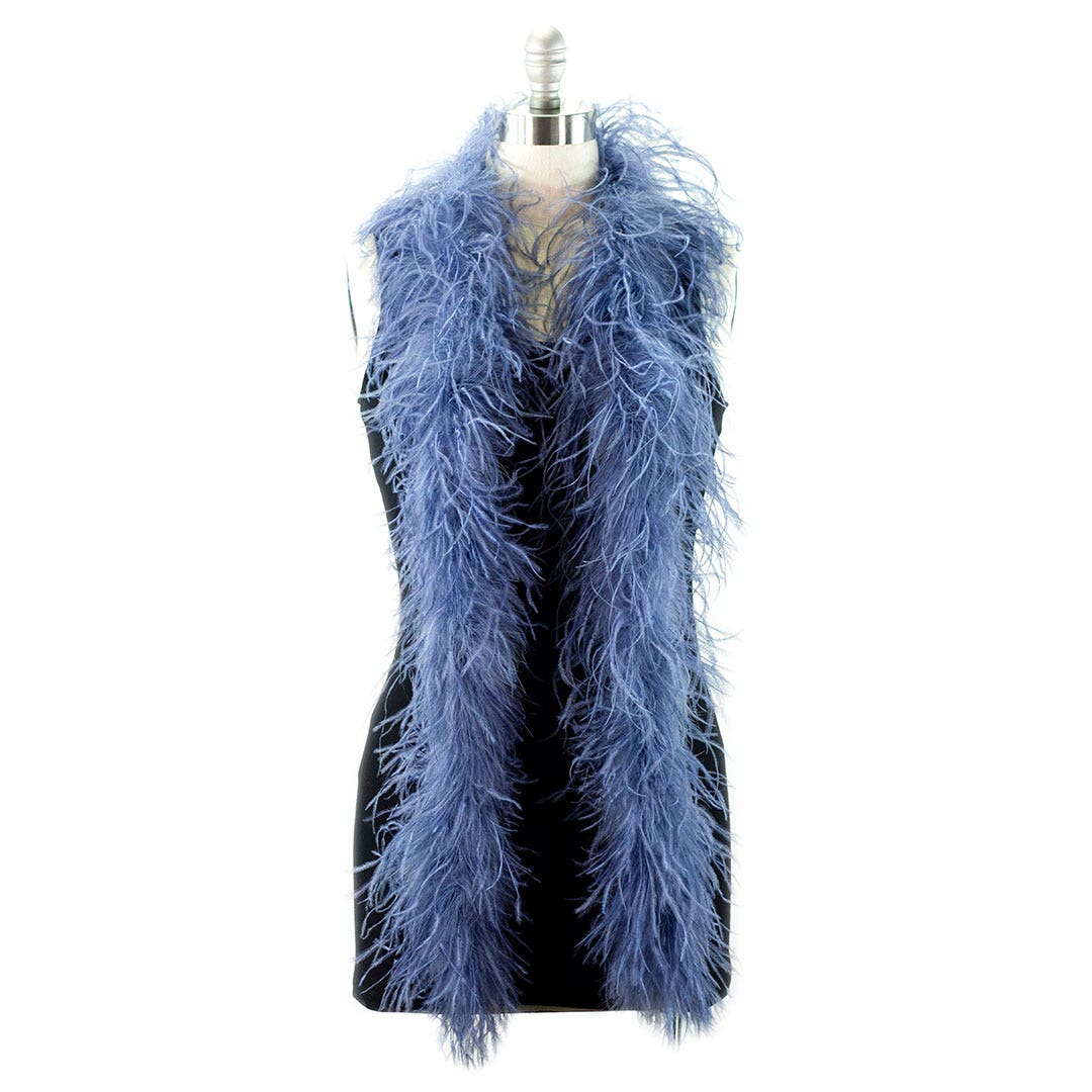 Denim Blue 2 Ply Ostrich Feather Boa - Feathers