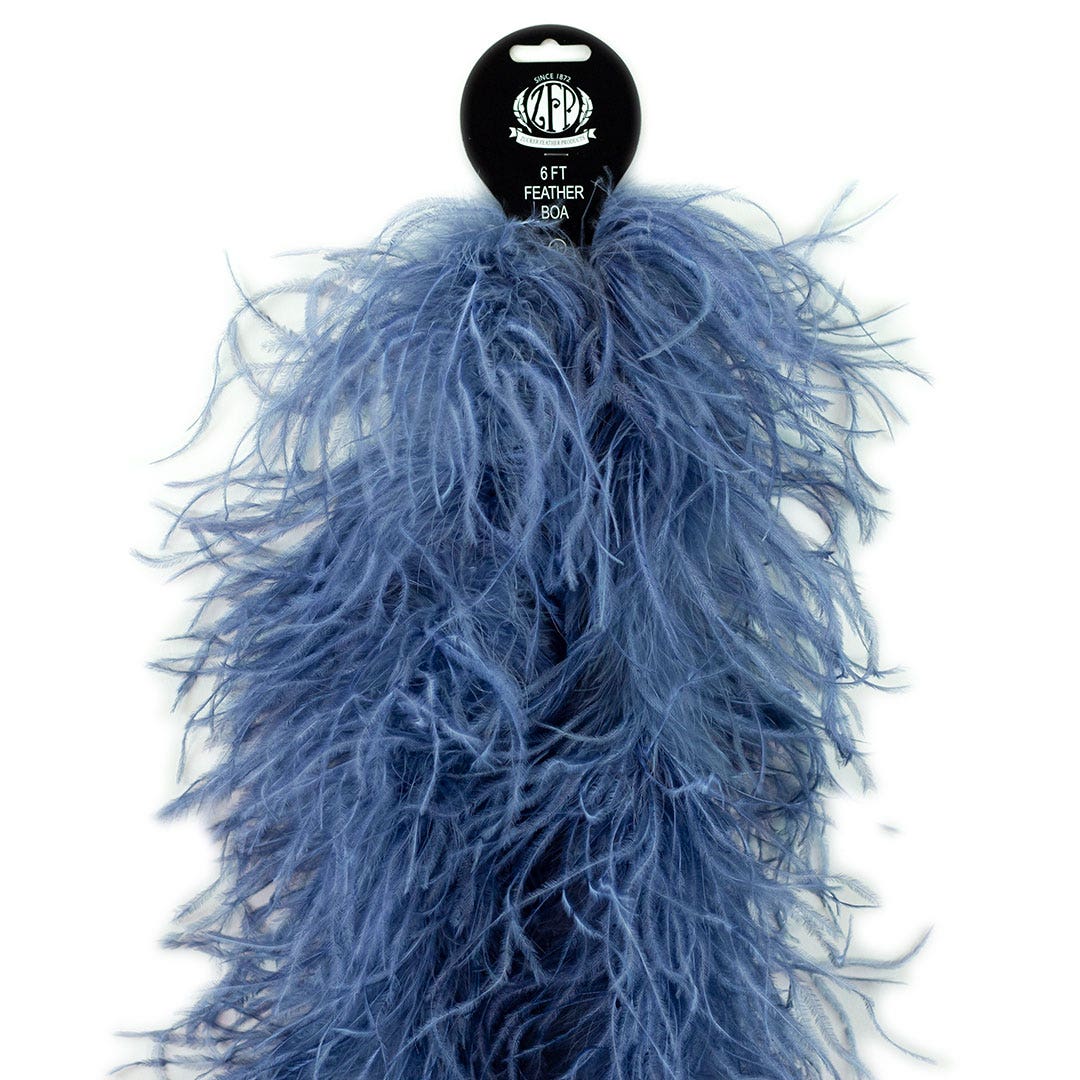 Denim Blue 2 Ply Ostrich Feather Boa - Feathers