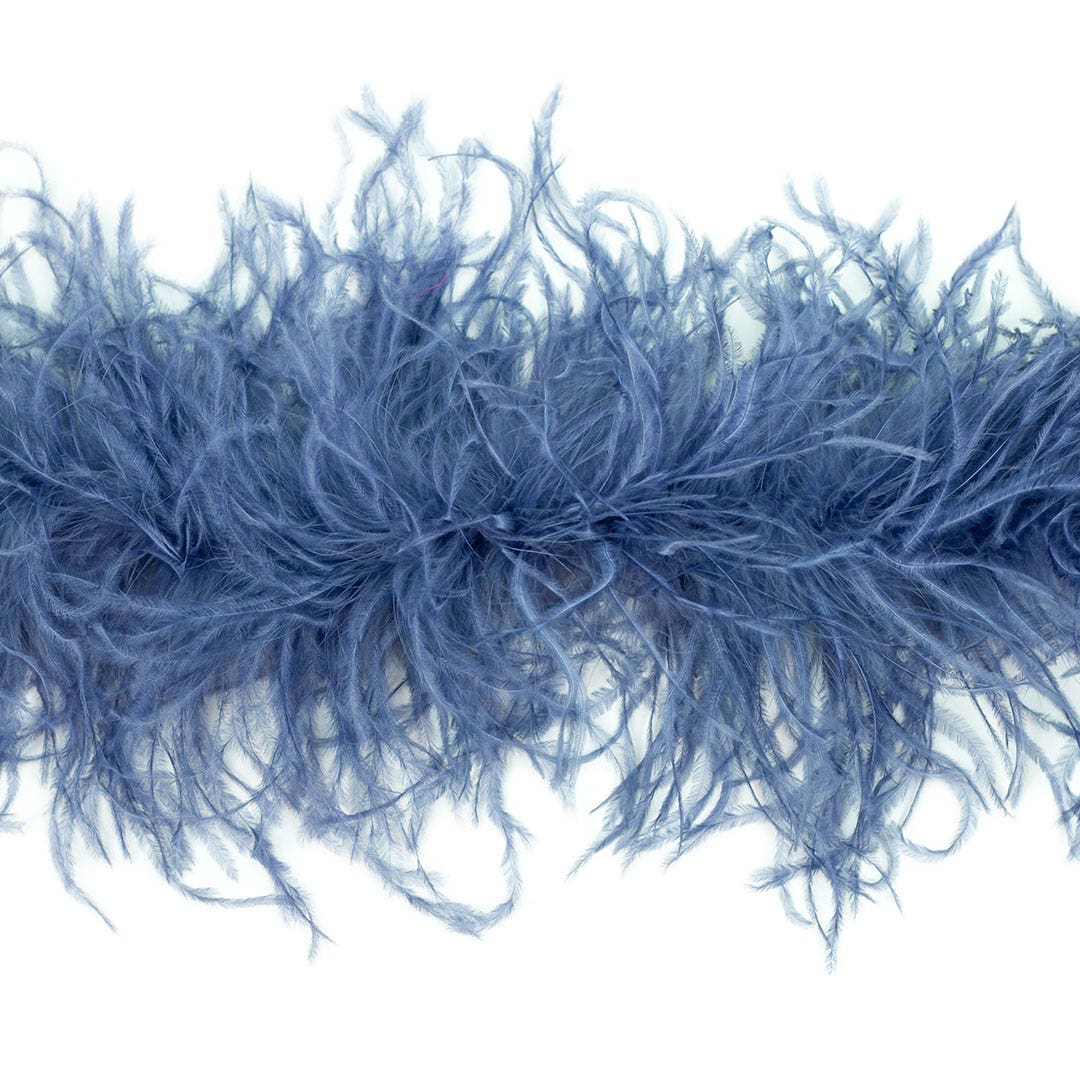 Denim Blue 2 Ply Ostrich Feather Boa - Feathers