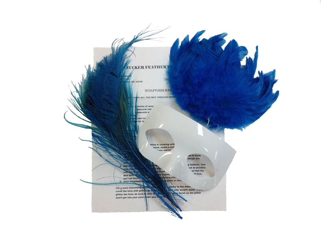 DIY Mask Kits-Assorted Feathers - Dark Turquoise - Feathers