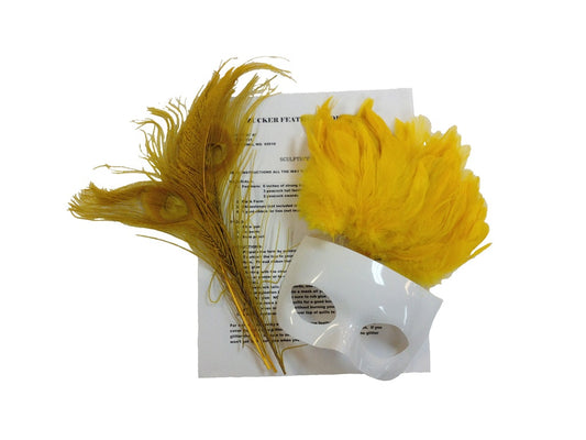 DIY Mask Kits-Assorted Feathers - Gold - Feathers