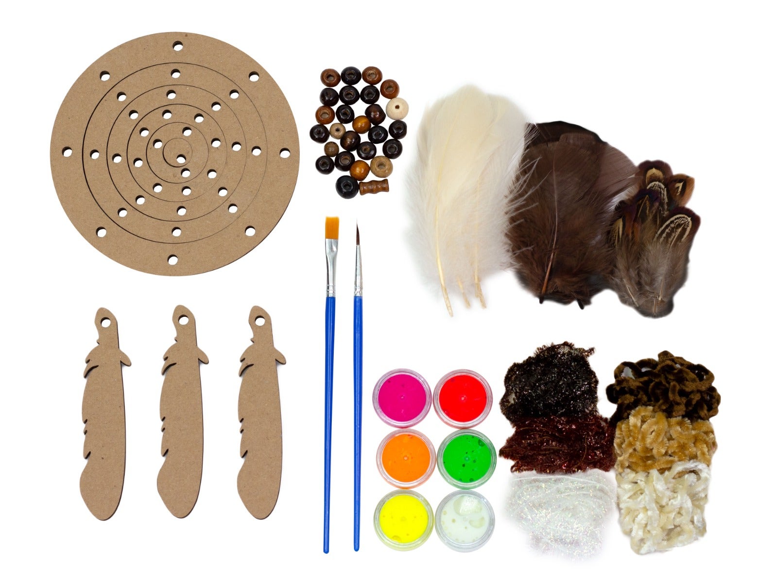Dream Catcher Kit -- Natural - Feathers