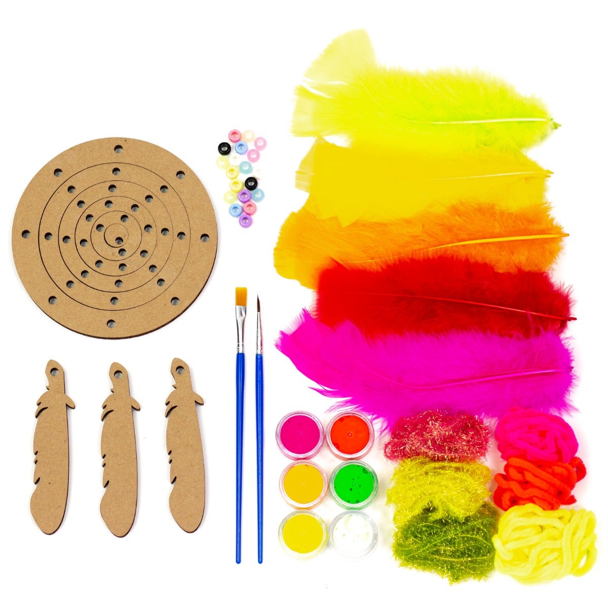 Dream Catcher Kit - Neon - Feathers