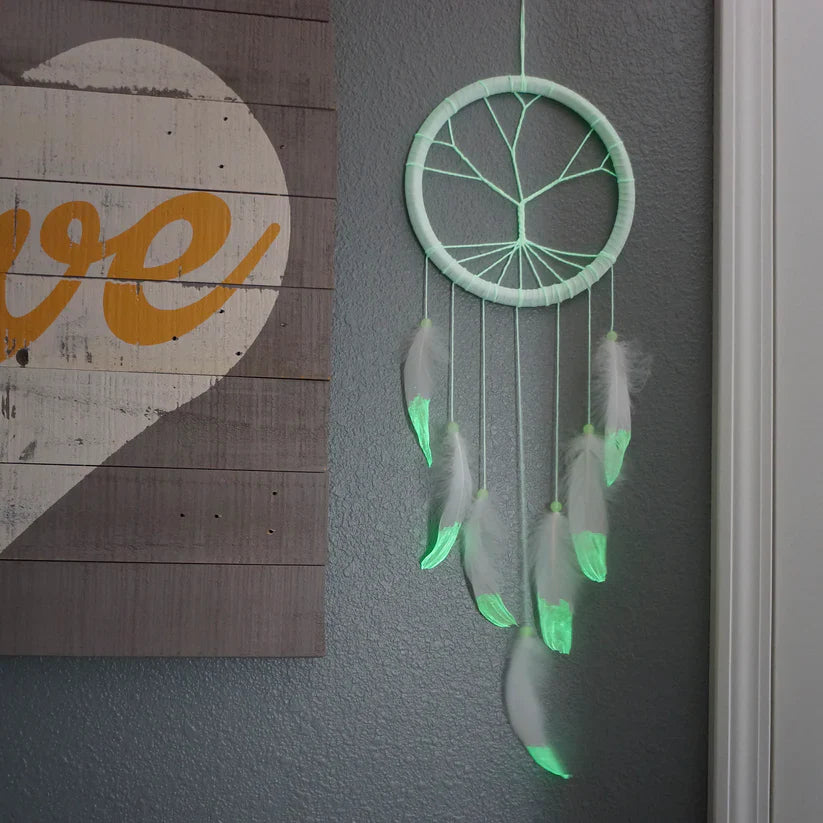 Dream Catcher Tree Of Life Glow In Dark --White