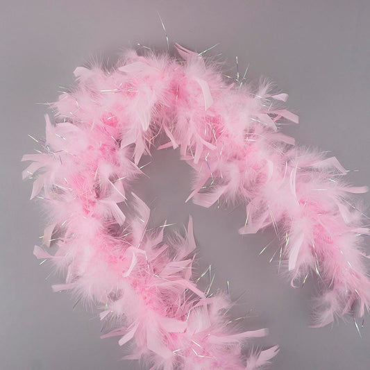 Dress Up Feather Boa for Little Girls - Candy Pink/Opal Lurex - Chandelle Boa