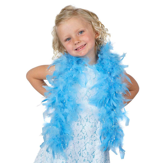 Dress Up Feather Boa for Little Girls - Fairytale Blue/Opal Lurex - Chandelle Boa