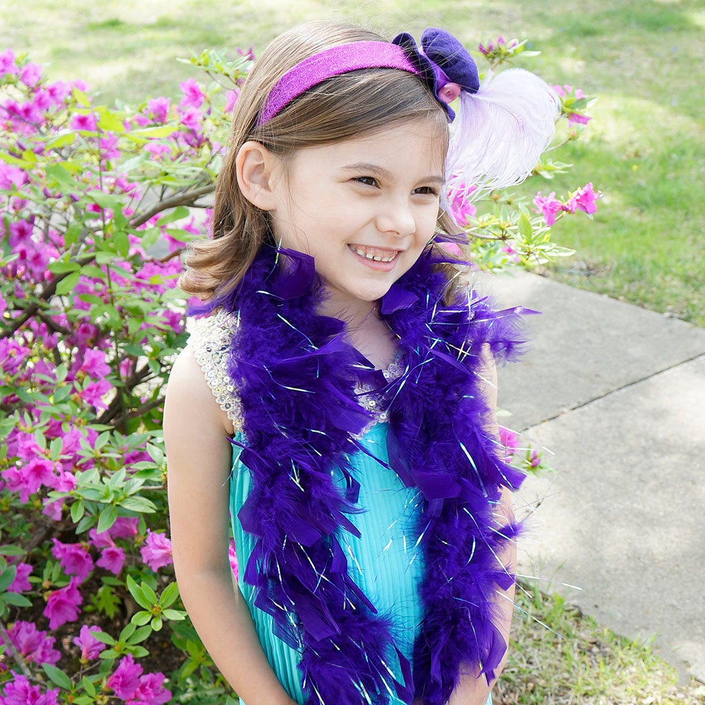 Dress Up Feather Boa for Little Girls - Regal/Opal Lurex - Chandelle Boa