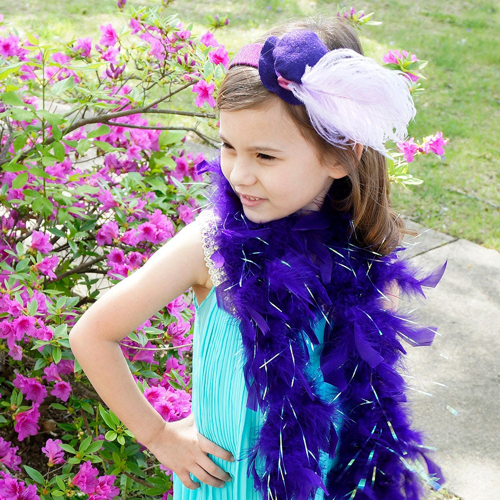 Dress Up Feather Boa for Little Girls - Regal/Opal Lurex - Chandelle Boa