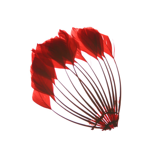 Duck Stripped Center Fan Trim - Red - Feathers