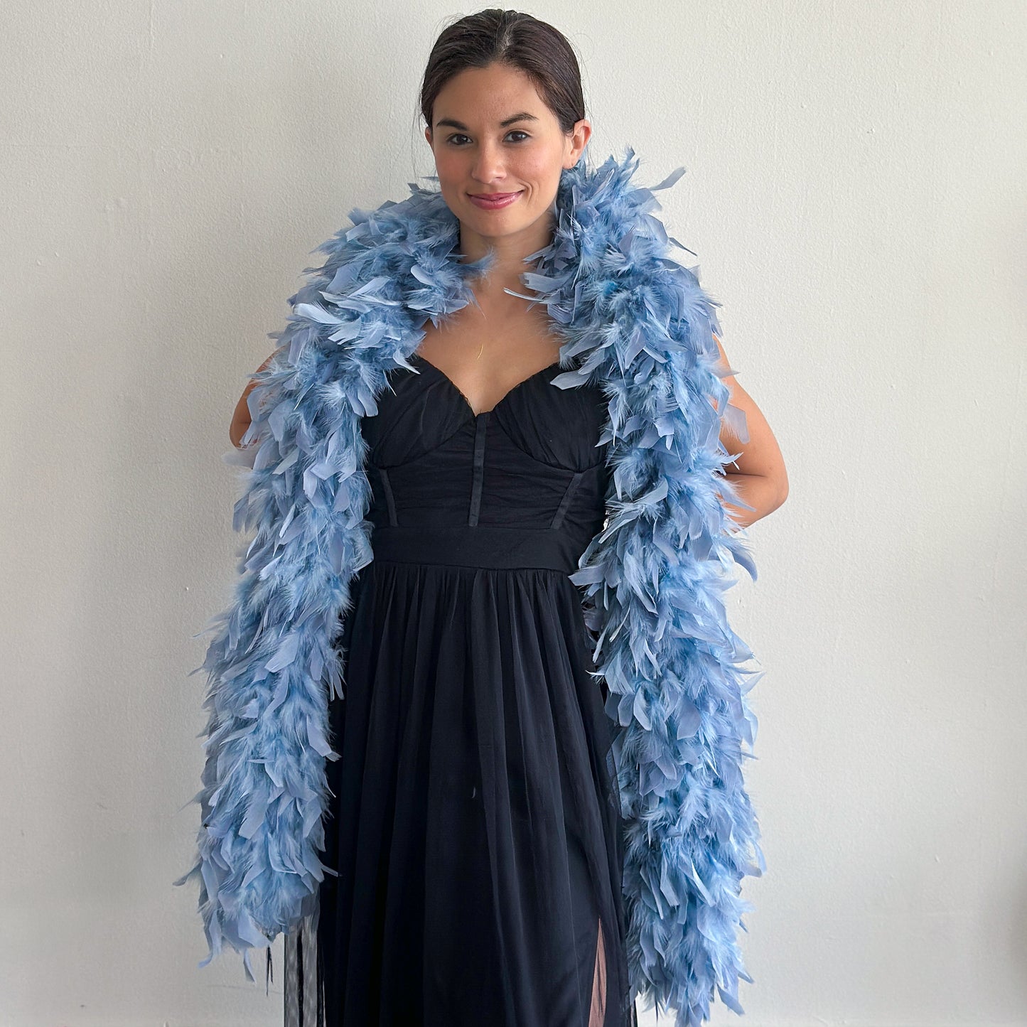Chandelle Feather Boa - Heavyweight  - Dusty Blue