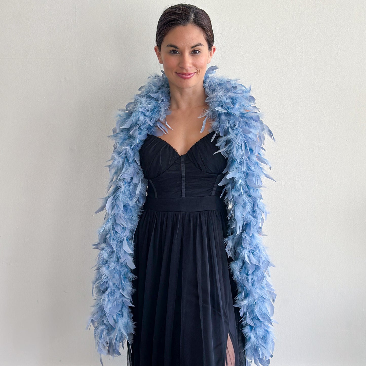 Chandelle Feather Boa - Medium Weight - Dusty Blue