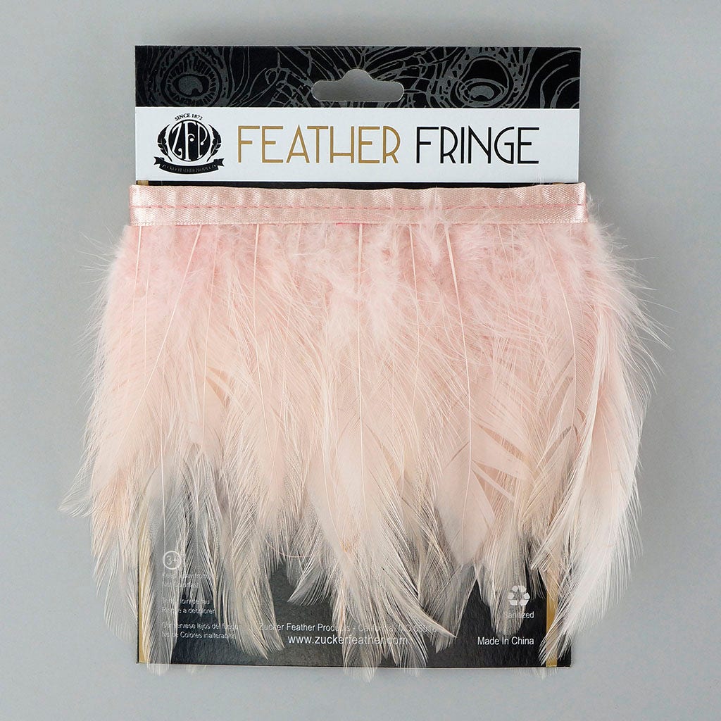 Dyed Hackle Feather Fringe Champagne - Feathers