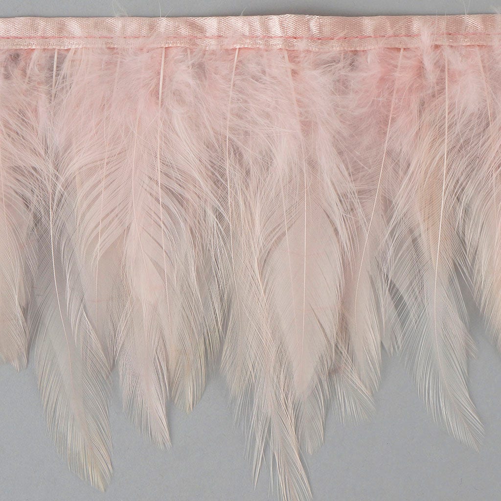 Dyed Hackle Feather Fringe Champagne - Feathers