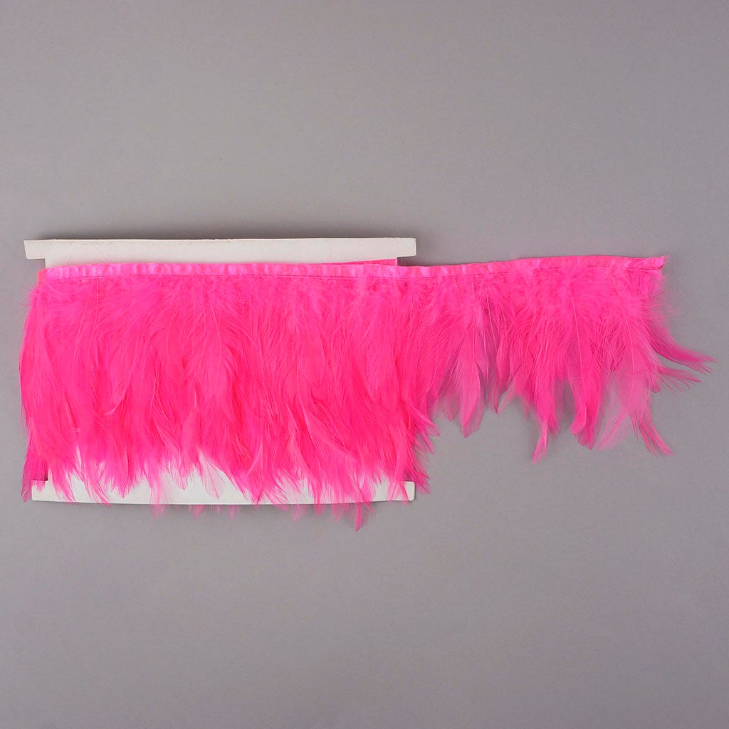 Dyed Hackle Feather Fringe Pink Orient - Feathers