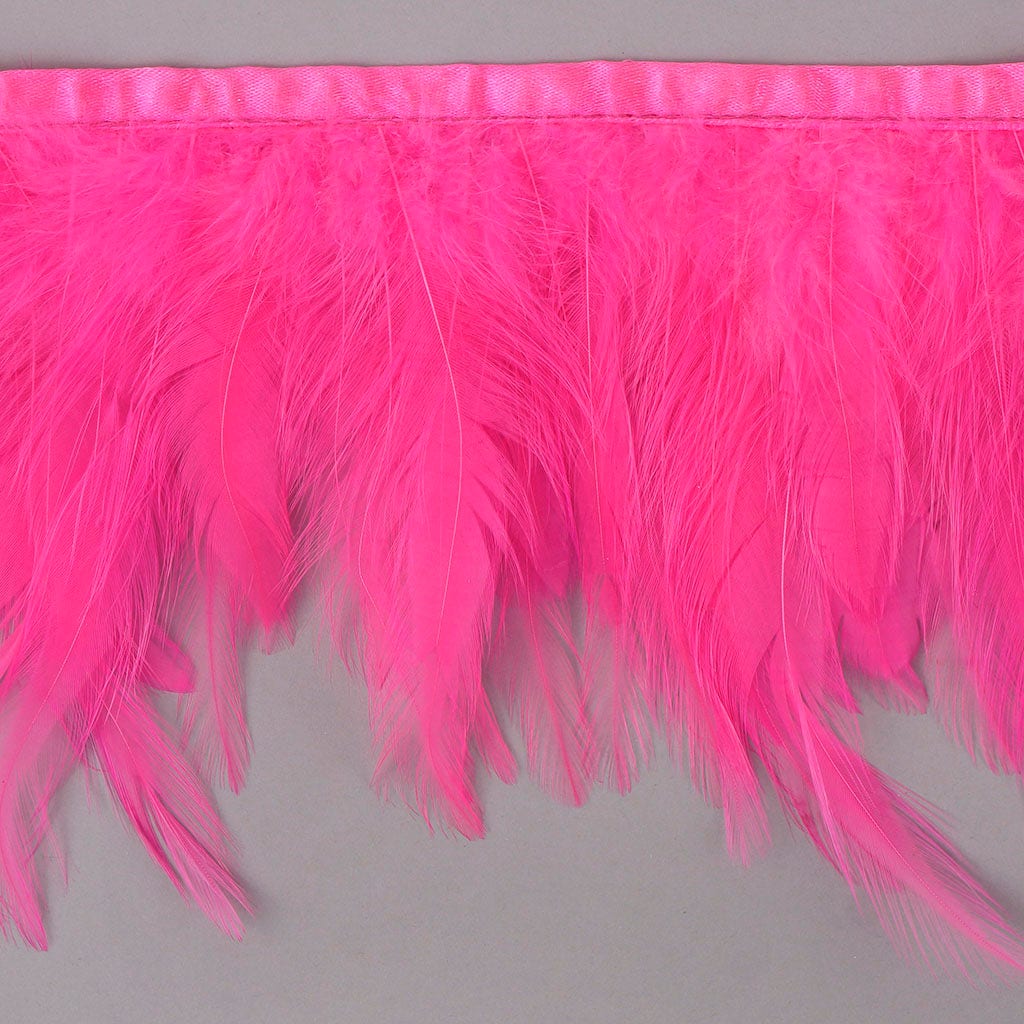 Dyed Hackle Feather Fringe Pink Orient - Feathers