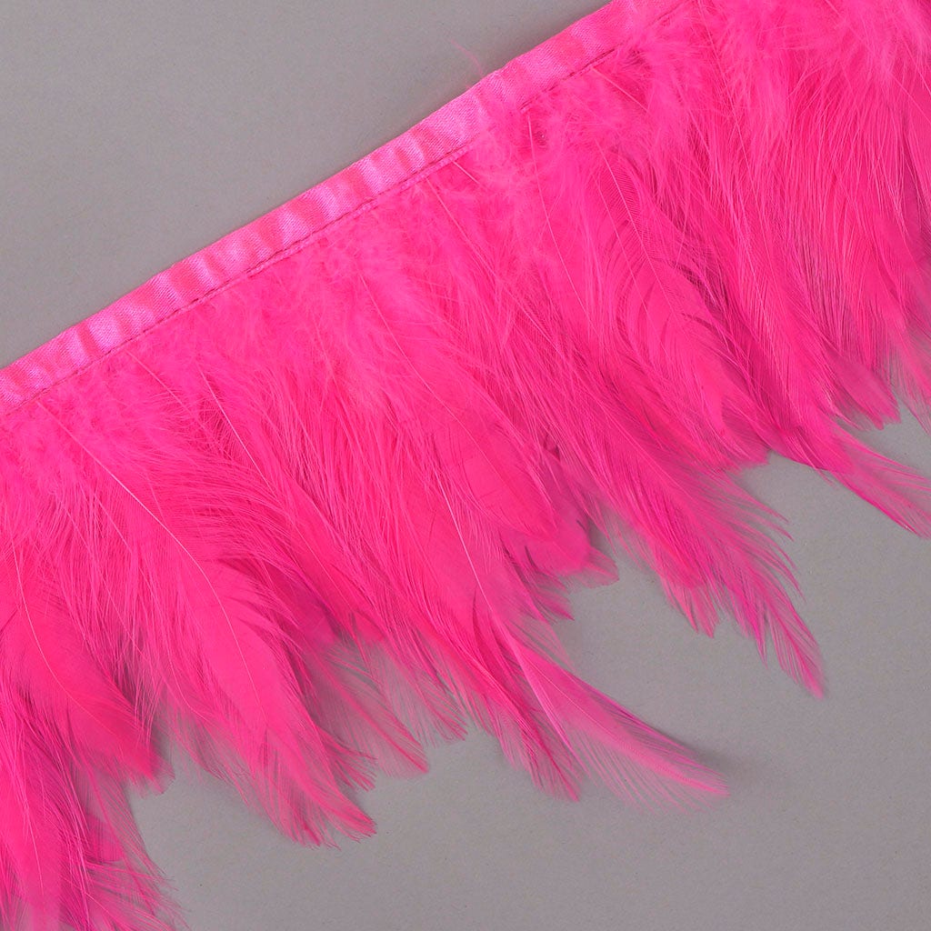 Dyed Hackle Feather Fringe Pink Orient - Feathers