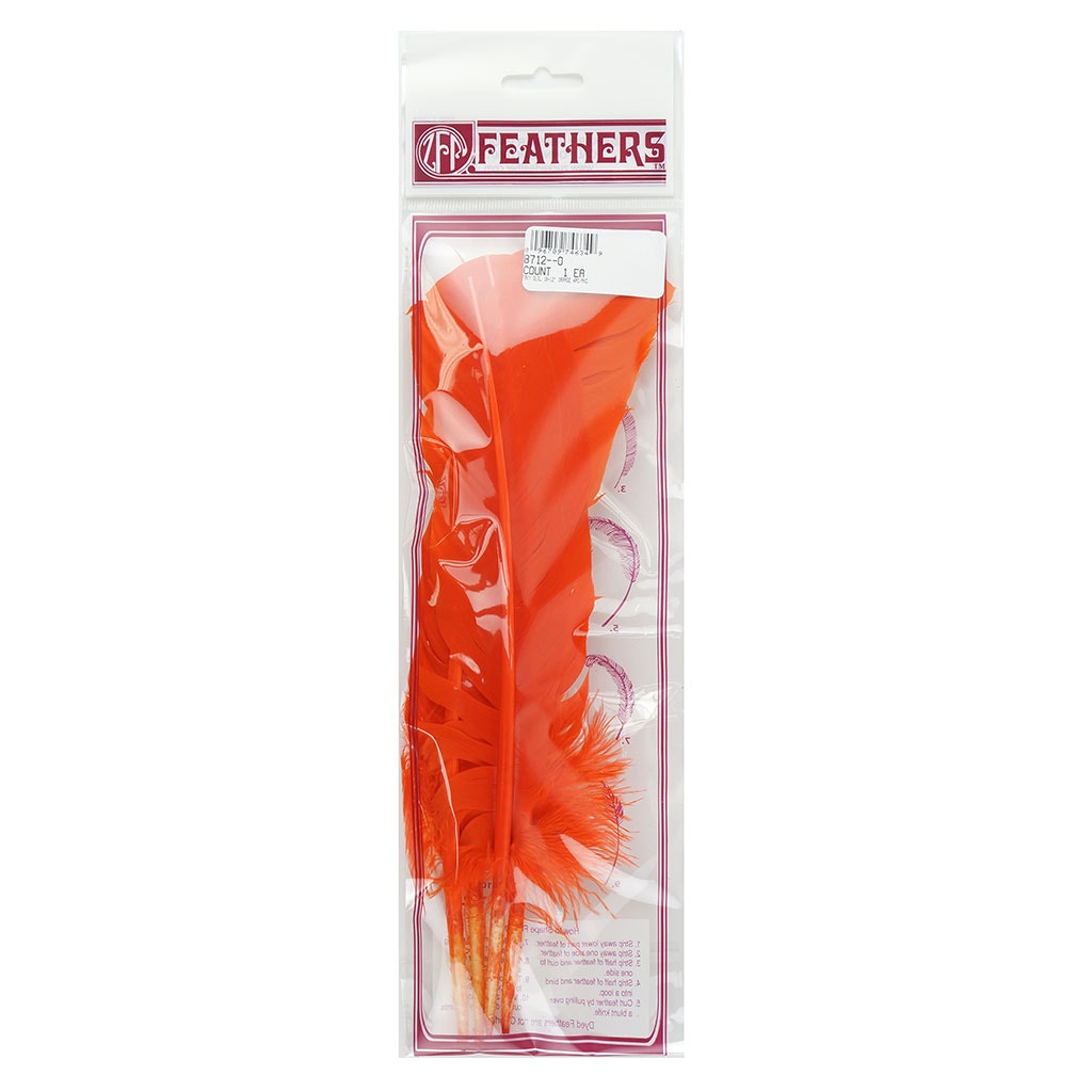 Dyed Turkey Quill Feathers - Orange - Feathers