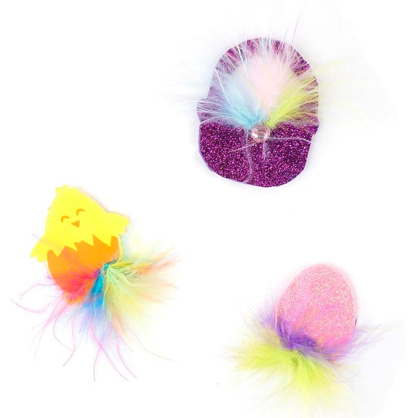 Easter Stickers w/Marabou Spring 3 pc - Spring Mix - Feathers