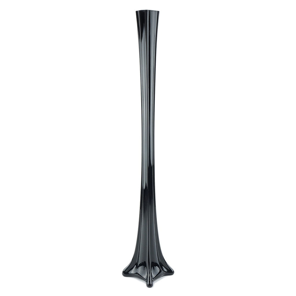 Eiffel Tower Glass Vase 24’’ Black - Feathers