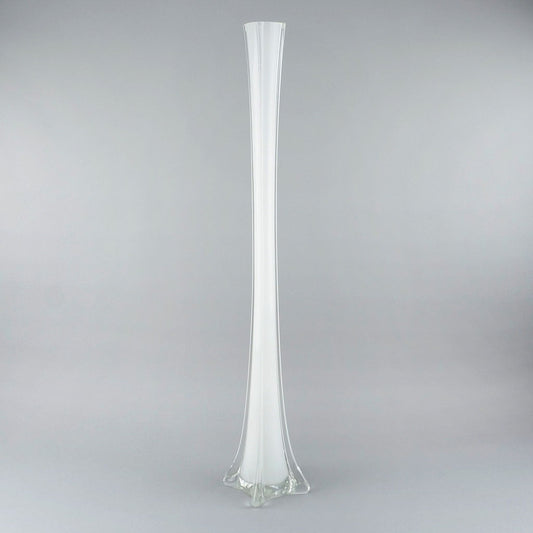 Eiffel Tower Glass Vase 24’’ White - Feathers